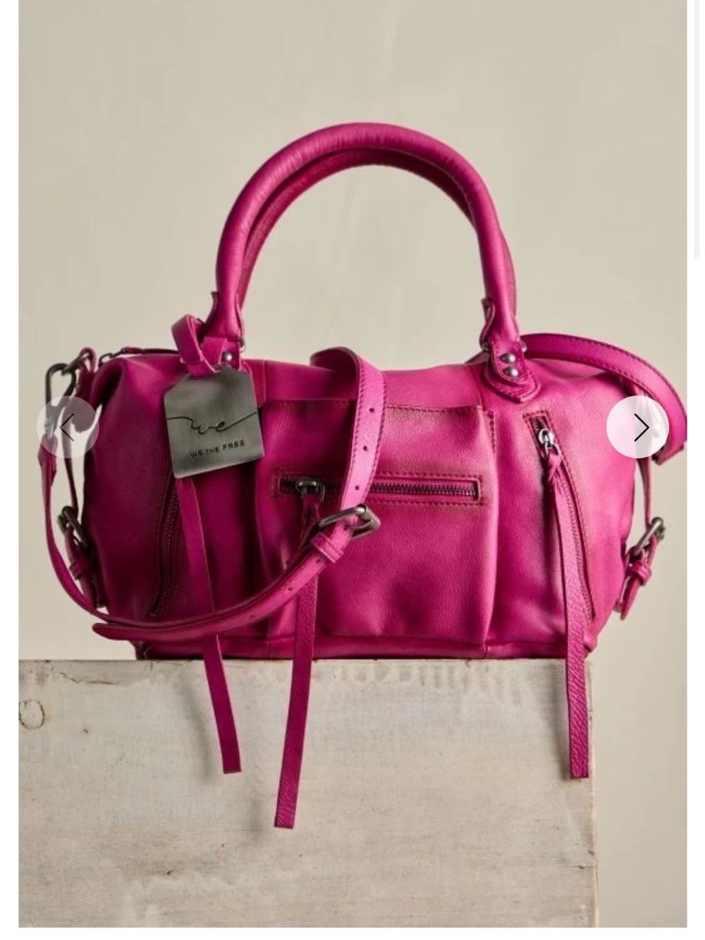 💖SPOTLIGHT💖Free People We The Free Baby Emerson Tote Bag in Raspberry Rose